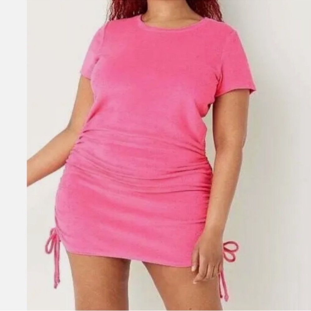 Pink Ruched Mini Dress